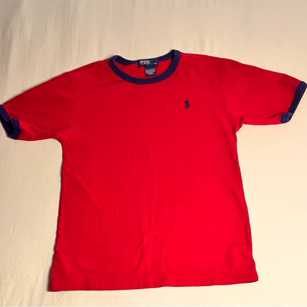 Polo Lined Cotton Jersey Crewneck Tee